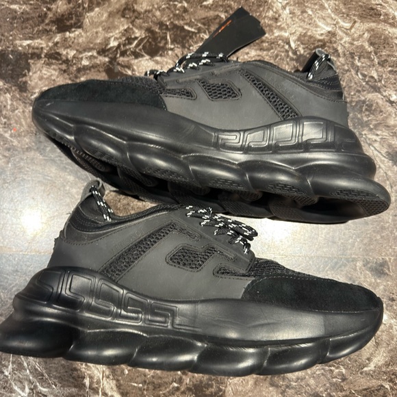 NEW Versace Chain Reaction Sneakers Mens EU Size 44 US 11 Black main image 5